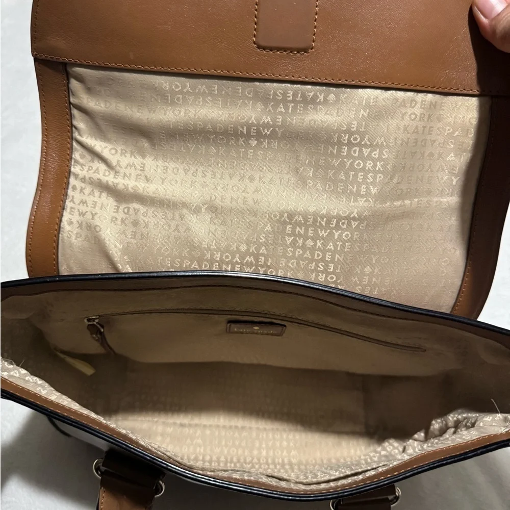 Kate Spade Tan Satchel with Pink Strap